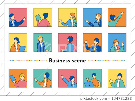 Business scene people icon collection 134781228