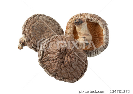 透明背景上的乾香菇（donko）（png） 134781273