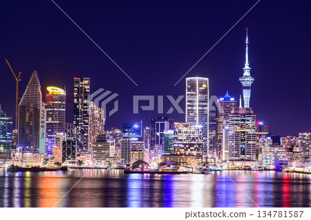 Beautiful night view of Auckland, New Zealand's largest city Beautiful night view of Auckland, New Zealand's largest city 134781587