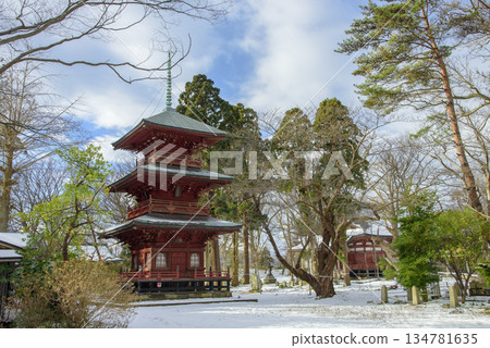 Akita City on a snowy morning Akita City on a snowy morning 134781635