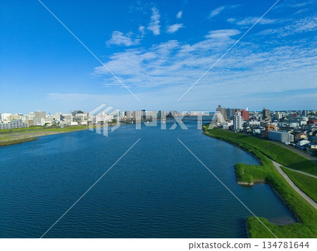 Miyazaki City seen from the Oyodo River 134781644