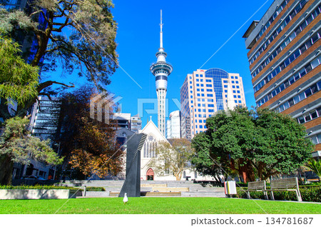 紐西蘭奧克蘭天空塔的美景 紐西蘭奧克蘭天空塔的美景 134781687