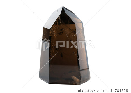 透明背景上的煙晶原石（png） 134781828