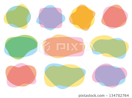 A set of overlapping fluid shapes A set of overlapping fluid shapes 134782764