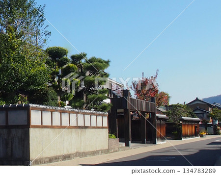 藍天映襯下,日本神社的道路和神社大門盡收眼底。 藍天映襯下,日本神社的道路和神社大門盡收眼底。 134783289