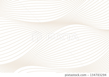 Abstract Golden Wave Pattern of Thin Curved Lines. Vector illustration Abstract Golden Wave Pattern of Thin Curved Lines. Vector illustration 134783294