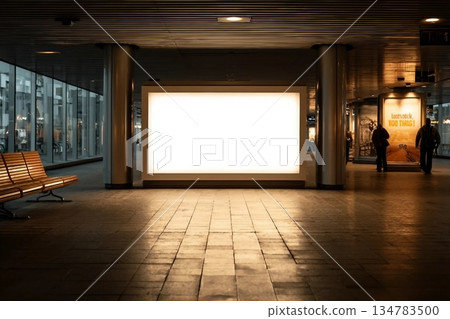 A mockup of an empty light box at an airport 134783500