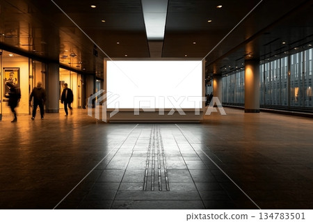 A mockup of an empty light box at an airport 134783501