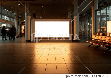A mockup of an empty light box at an airport 134783502