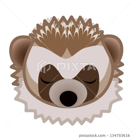 刺蝟臉部插圖 刺蝟臉部插圖 134783616