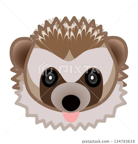 刺蝟臉部插圖 刺蝟臉部插圖 134783619