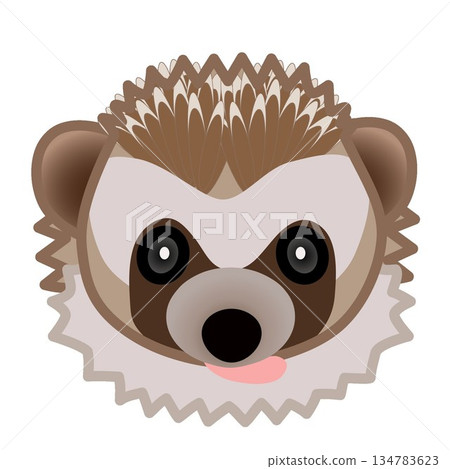 刺蝟臉部插圖 刺蝟臉部插圖 134783623