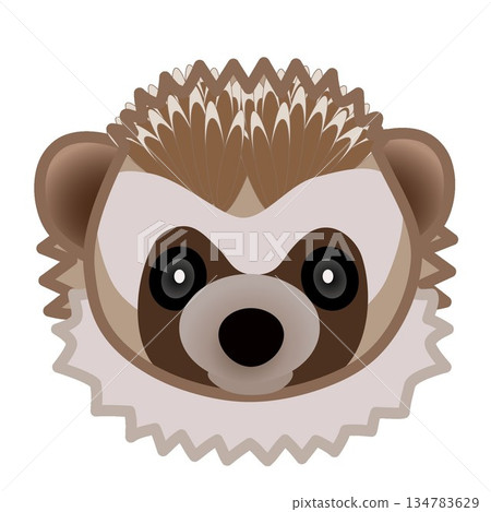 刺蝟臉部插圖 134783629