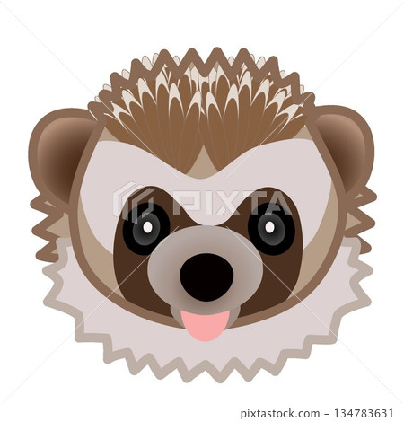刺蝟臉部插圖 134783631