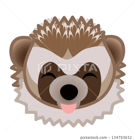 刺蝟臉部插圖 刺蝟臉部插圖 134783632