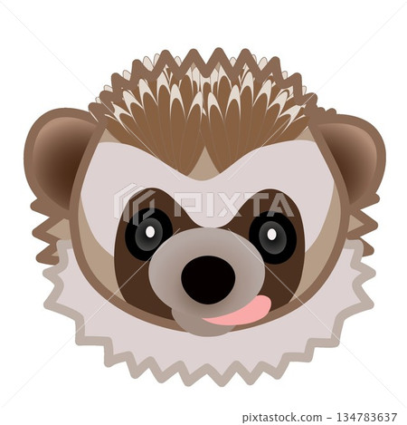 刺蝟臉部插圖 刺蝟臉部插圖 134783637