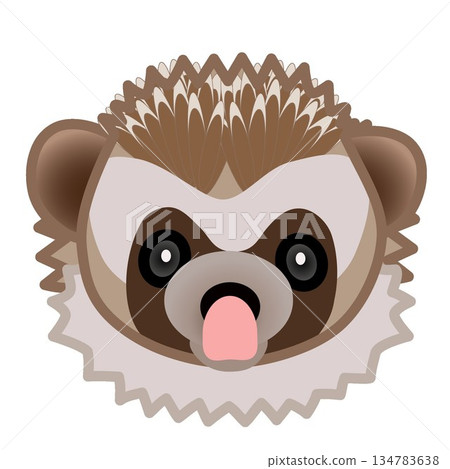 刺蝟臉部插圖 刺蝟臉部插圖 134783638