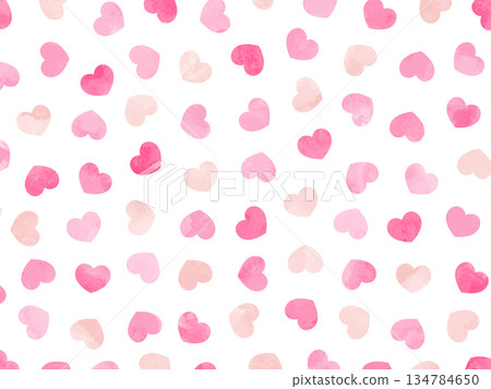 Simple hand-drawn watercolor heart illustration in pink that can be used as a background Simple hand-drawn watercolor heart illustration in pink that can be used as a background 134784650