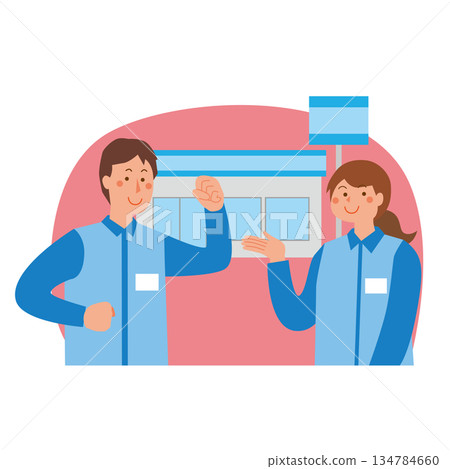 便利商店男女店員 便利商店男女店員 134784660