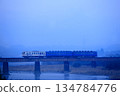 KT-200 series and express train for Kumagawa Railway crossing the 4th Kuma River Bridge 134784776