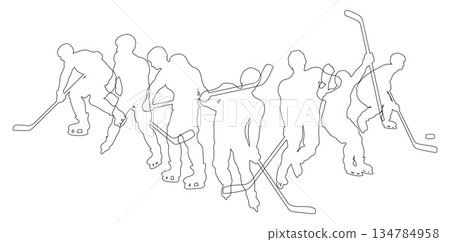 Ice Hockey Silhouette People Player Silhouettes Ice Hockey Silhouette People Player Silhouettes 134784958