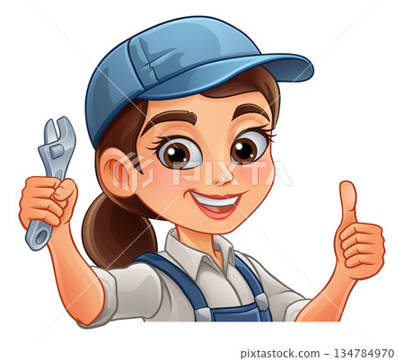Woman Female Spanner Wrench Mechanic Plumber 134784970
