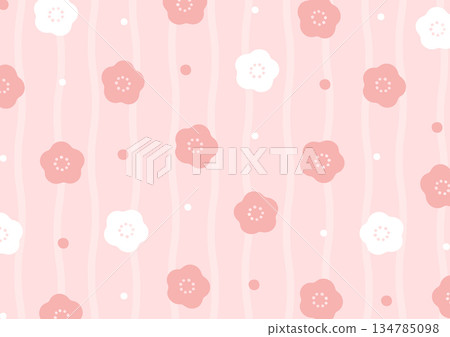 梅花日式背景，適合新年、節分和女兒節，粉紅色 134785098