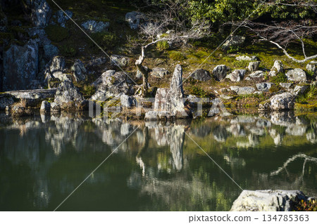 天龍寺（冬天的早晨）曹源池 134785363
