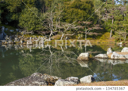 天龍寺（冬天的早晨）曹源池 134785367