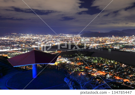 [Kagawa Prefecture] Night view of Takamatsu from Yashima 134785447