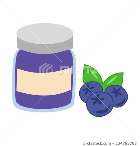 Jar of Blueberry Jam, Blueberry Jam Jar 134785768