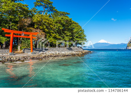 Morokuchi Shrine Torii, Suruga Bay and Mt.Fuji "Toda, Numazu City" 134786144