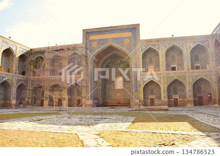 Courtyard of the Ulugh Beg Madrasa, Samarkand Courtyard of the Ulugh Beg Madrasa, Samarkand 134786523