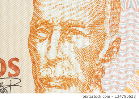 Pantaleon Dalence a closeup portrait from Bolivian money Pantaleon Dalence a closeup portrait from Bolivian money 134786628