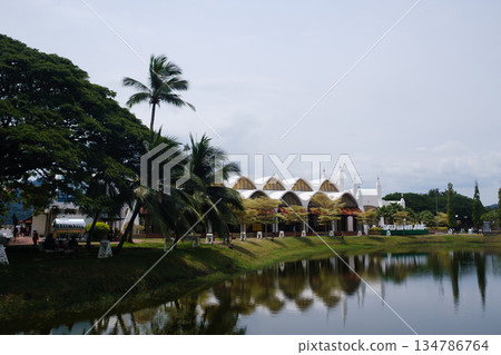 The souvenir shop building on Eagle Square in the city of Kuah. Langkawi Island. Malaysia 134786764