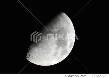 月亮漂浮在月夜的夜空中 月亮漂浮在月夜的夜空中 134787105