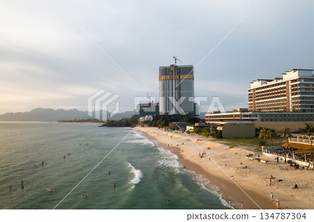 Magical view of Pantai Tenga and Cenang beaches on Langkawi Island during sunset. Malaysia Magical view of Pantai Tenga and Cenang beaches on Langkawi Island during sunset. Malaysia 134787304