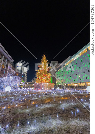 車站前的聖誕燈飾 134787362