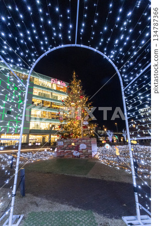 車站前的聖誕燈飾 134787366