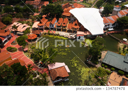 Aerial view of the traditional village of Oriental Village on Langkawi Island. Malaysia 134787478