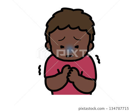 害怕的黑人男孩 134787715