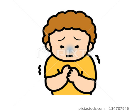 Scared brown-haired boy Scared brown-haired boy 134787946