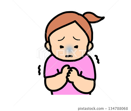 Scared brown-haired girl 134788068