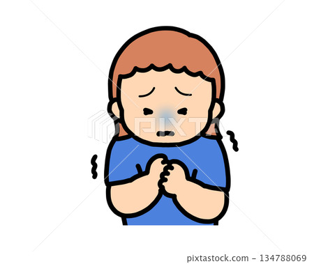 Scared brown-haired girl 134788069
