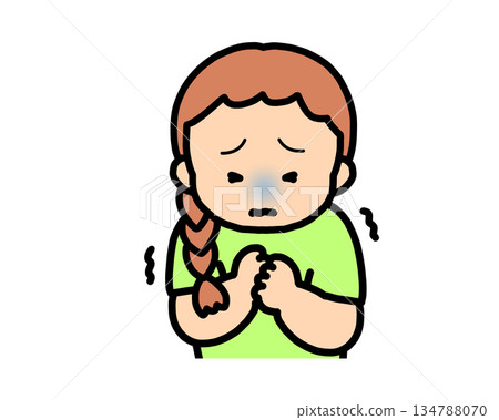 Scared brown-haired girl 134788070