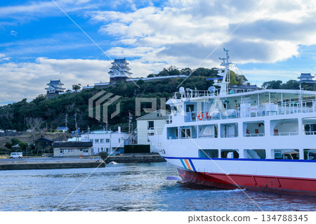 Looking up at Hirado Castle from Hirado Port Looking up at Hirado Castle from Hirado Port 134788345