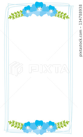 Vector illustration of blue flowers Nemophila background 134788938