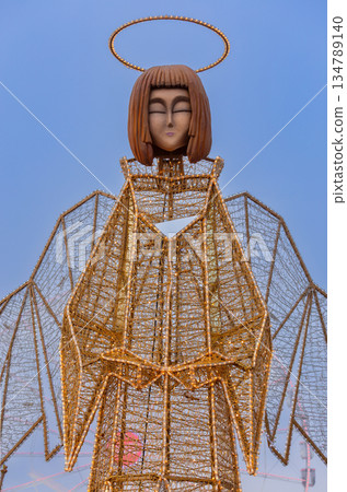Christmas Angel Decoration in Warsaw, Poland 134789140