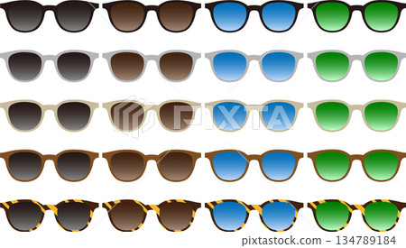A set of various Wellington-style sunglasses 134789184