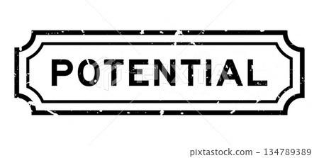 Grunge black potential word rubber seal stamp on white background 134789389